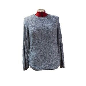 Cupcake Clothing Ltd Black & White Marled Knit Sweater Side Buttons Size S